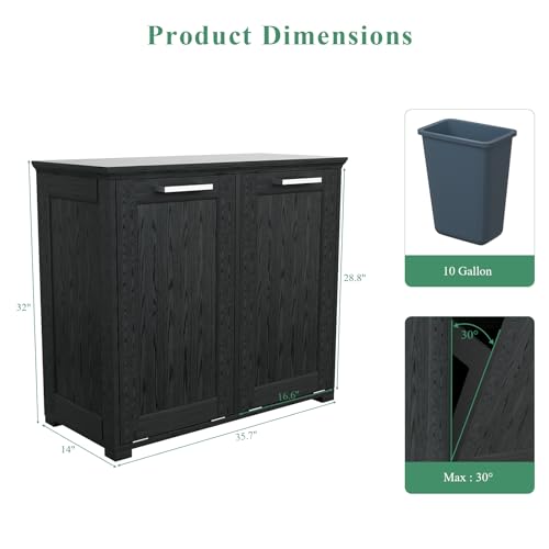White 10-Gallon Wooden Tilt Out Trash Cabinet X5247