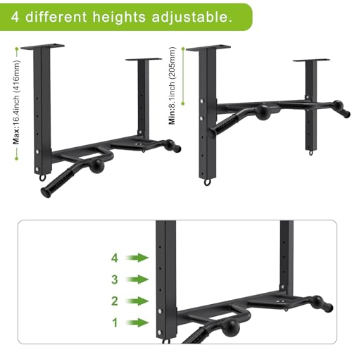 32" Ceiling Mounted Heavy Duty Pull Up Bar with Punching Bag Hanger and Resistance Bands C46598