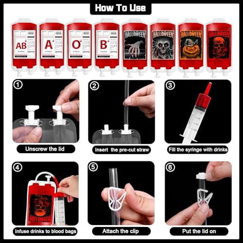 120 Packs Halloween Blood Bags for Drink Z3653
