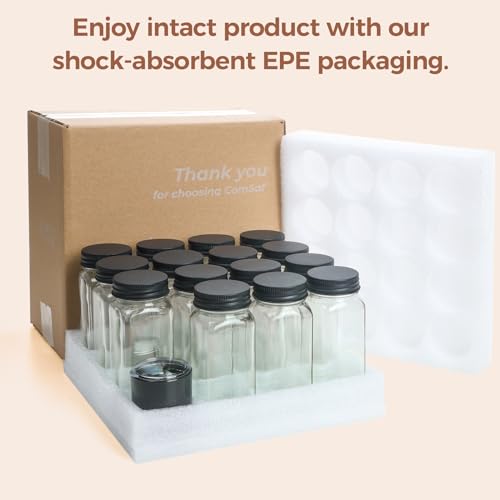 24Pcs 4oz Glass Spice Jars with Metal Lids F2641