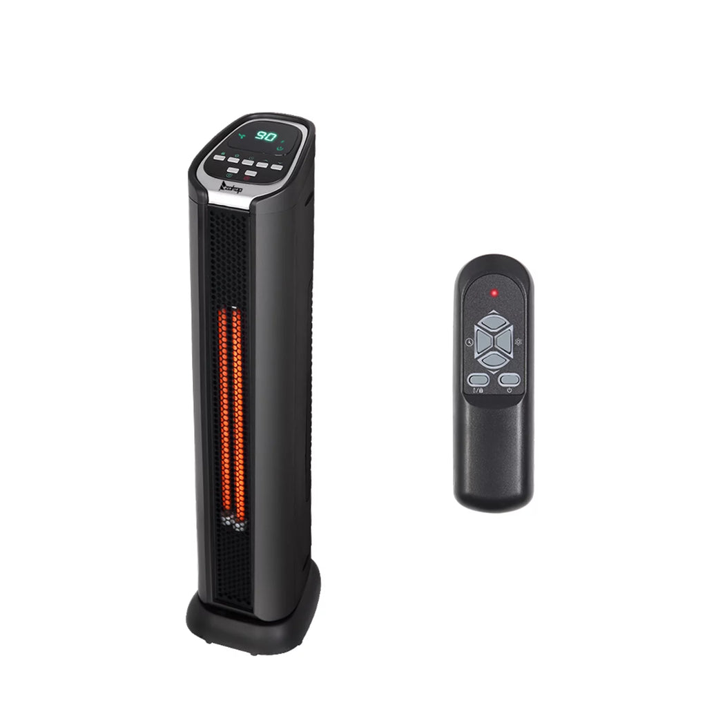 24" 1500W Quartz Infrared Electric Heater with Thermostat, Remote, 3 Modes, 12H Timer, 60 Degree Oscillating Q174