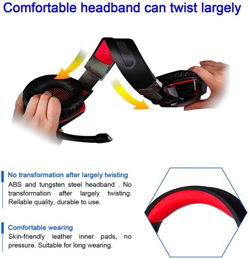 Comfortable 3.5mm Stereo Over-Ear Headphone Headband with LED Lighting E67221