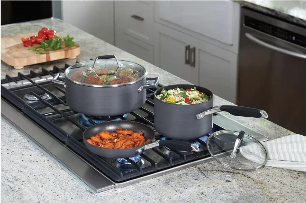 8pc Hard-Anodized Non-Stick Cookware Set Y4199