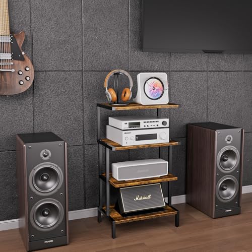 4-Tier Game Console Stand with Storage Shelves C35697