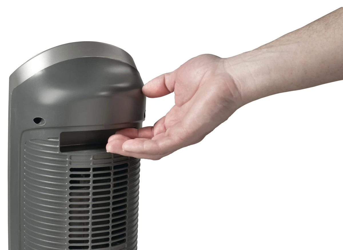 23" 1500W Oscillating Ceramic Space Heater with Timer, Remote, Silver I643