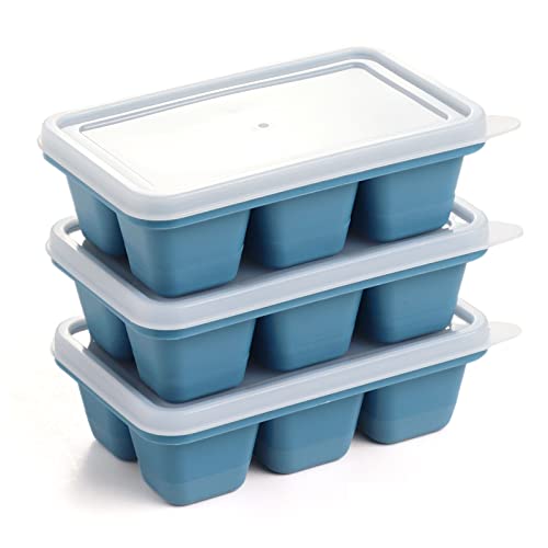 3 Pack Mini Ice Cube Trays with Lid Silicone P1887