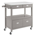 Gray Stainless Steel Top Kitchen Cart F93677