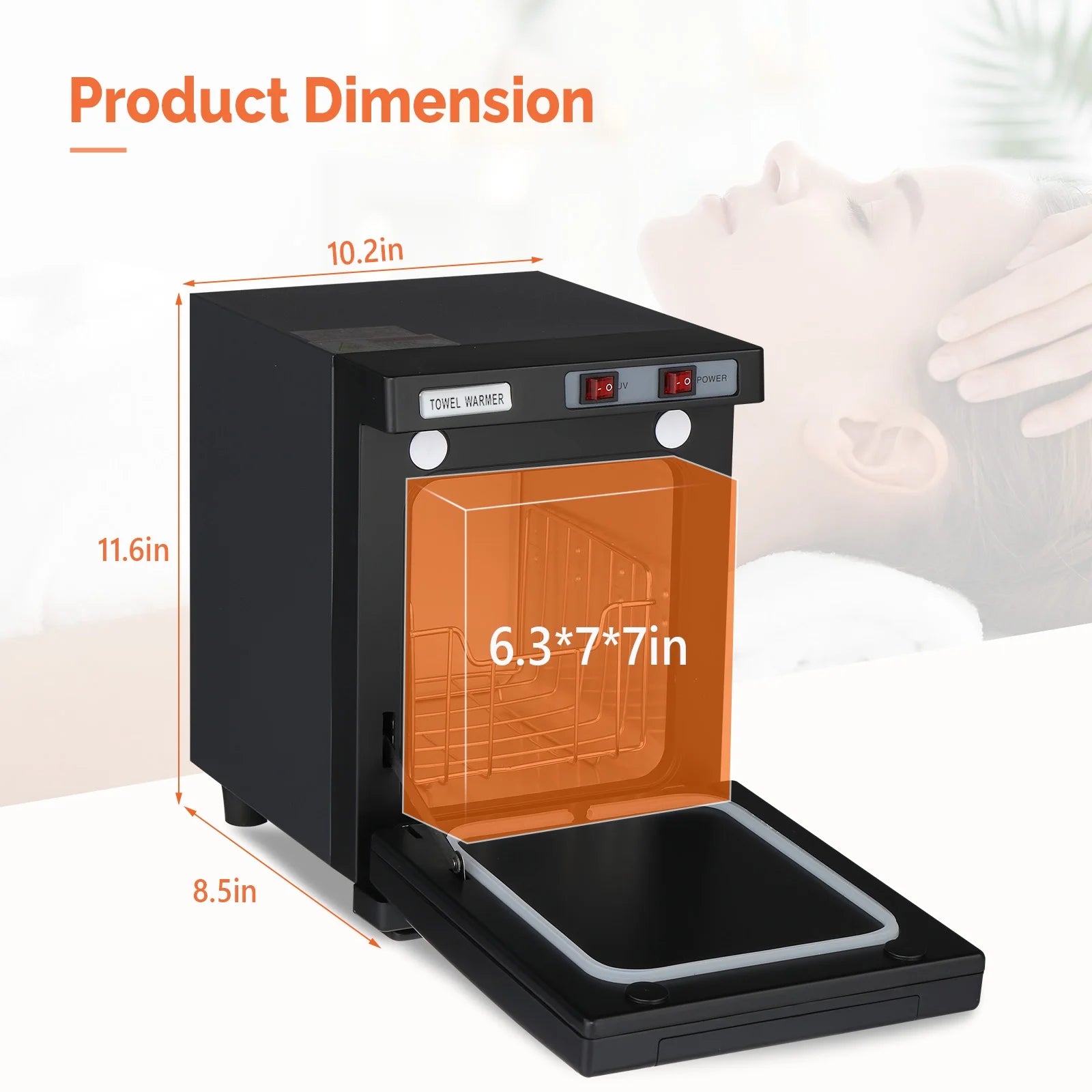 Black 5L Hot Towel Warmer UV Sterilizer Cabinet L389902
