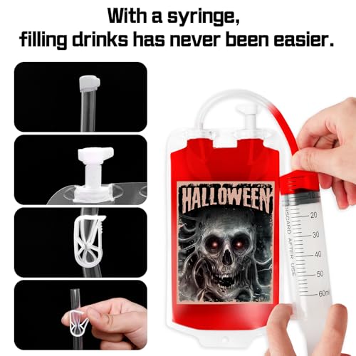 120 Packs Halloween Blood Bags for Drink Z3653