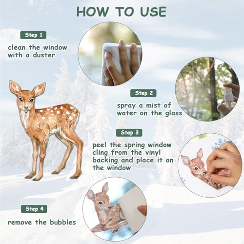 94 Pcs Christmas Tree & Reindeer Window Stickers U10948