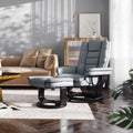 Gray Faux Leather Recliner with Ottoman K86590