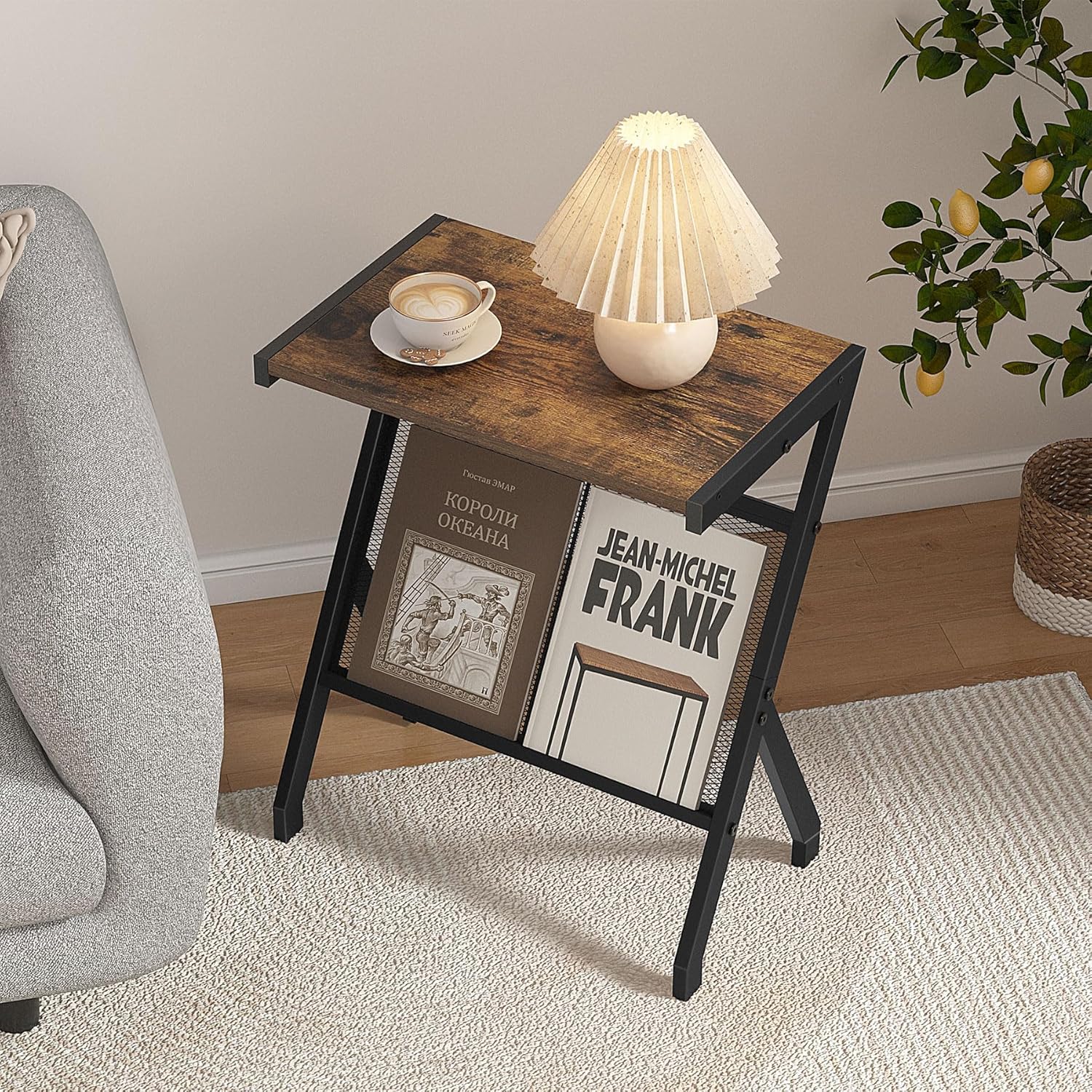 3-Tier Narrow Side Table with Charging Station Y561229