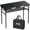 3ft Adjustable Height Aluminum Folding Camping Table with Storage Net E51705