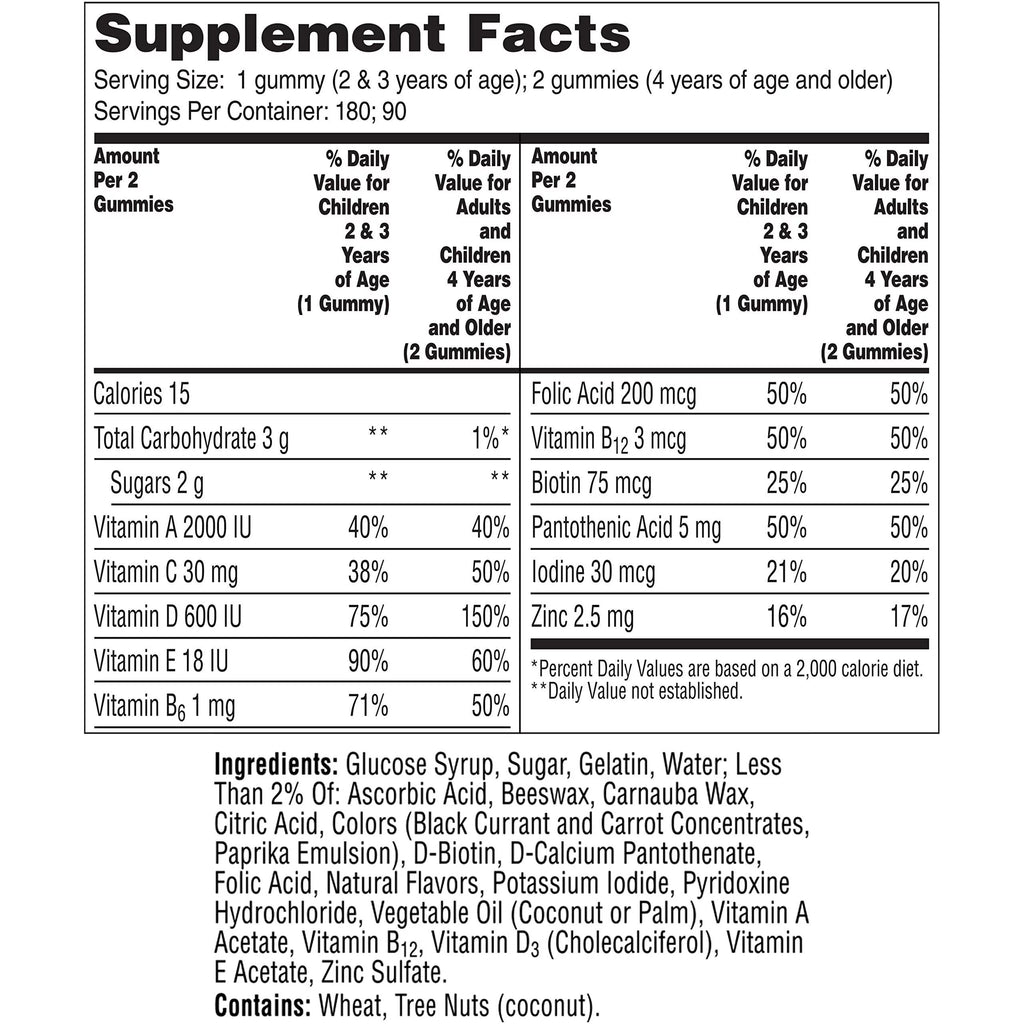180 Count Kids Multivitamin Gummy F752117