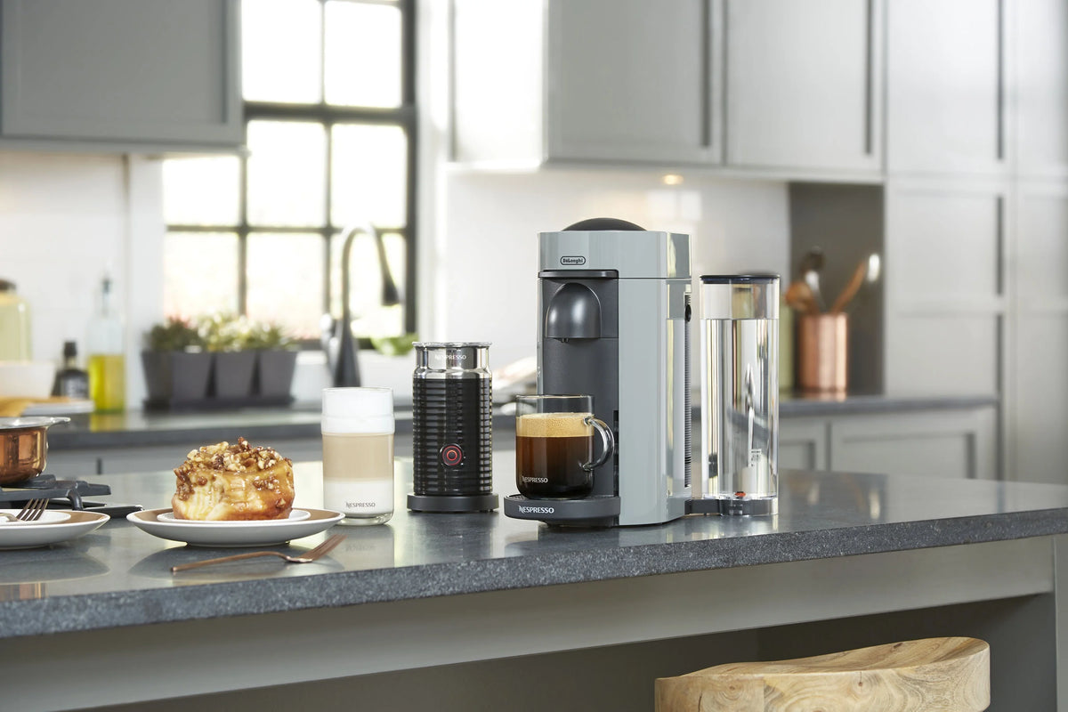 Gray Coffee and Espresso Machine with Aerocinno G984779