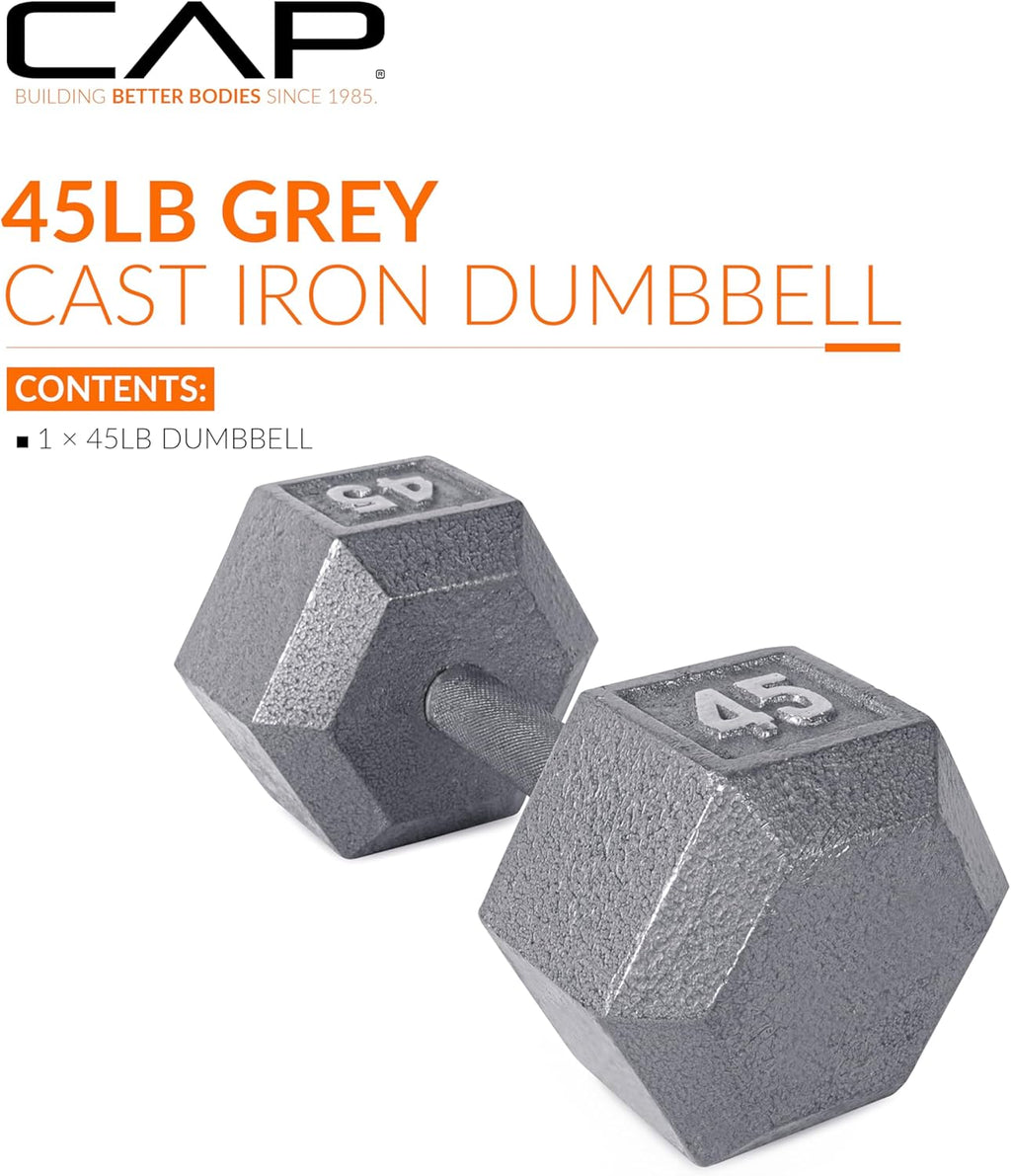 45 lb Cast Iron Hex Dumbbell W1097