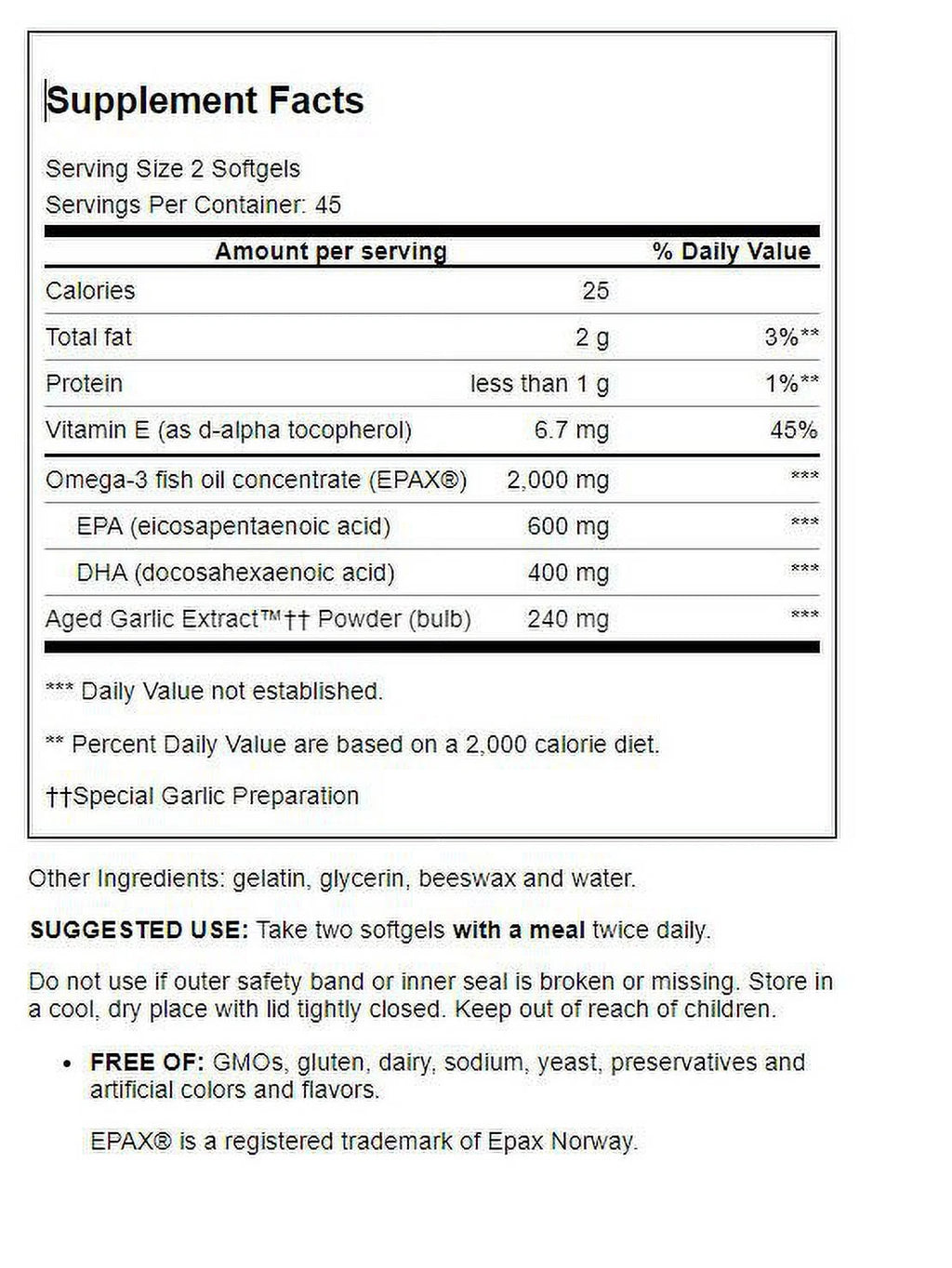Aged Garlic Extract Softgels, 90 ea L2835