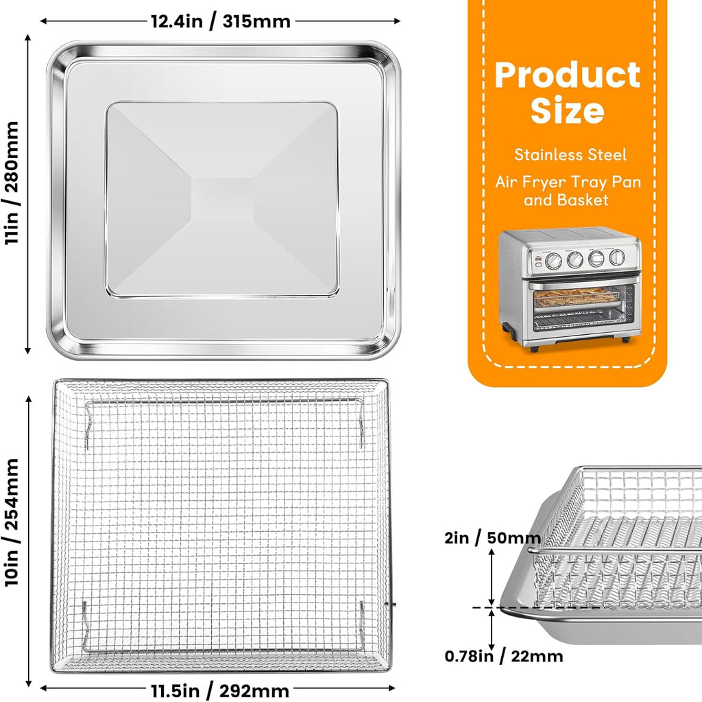 12.2 x 11 Inch Stainless Steel Mesh Air Fryer Basket M5094