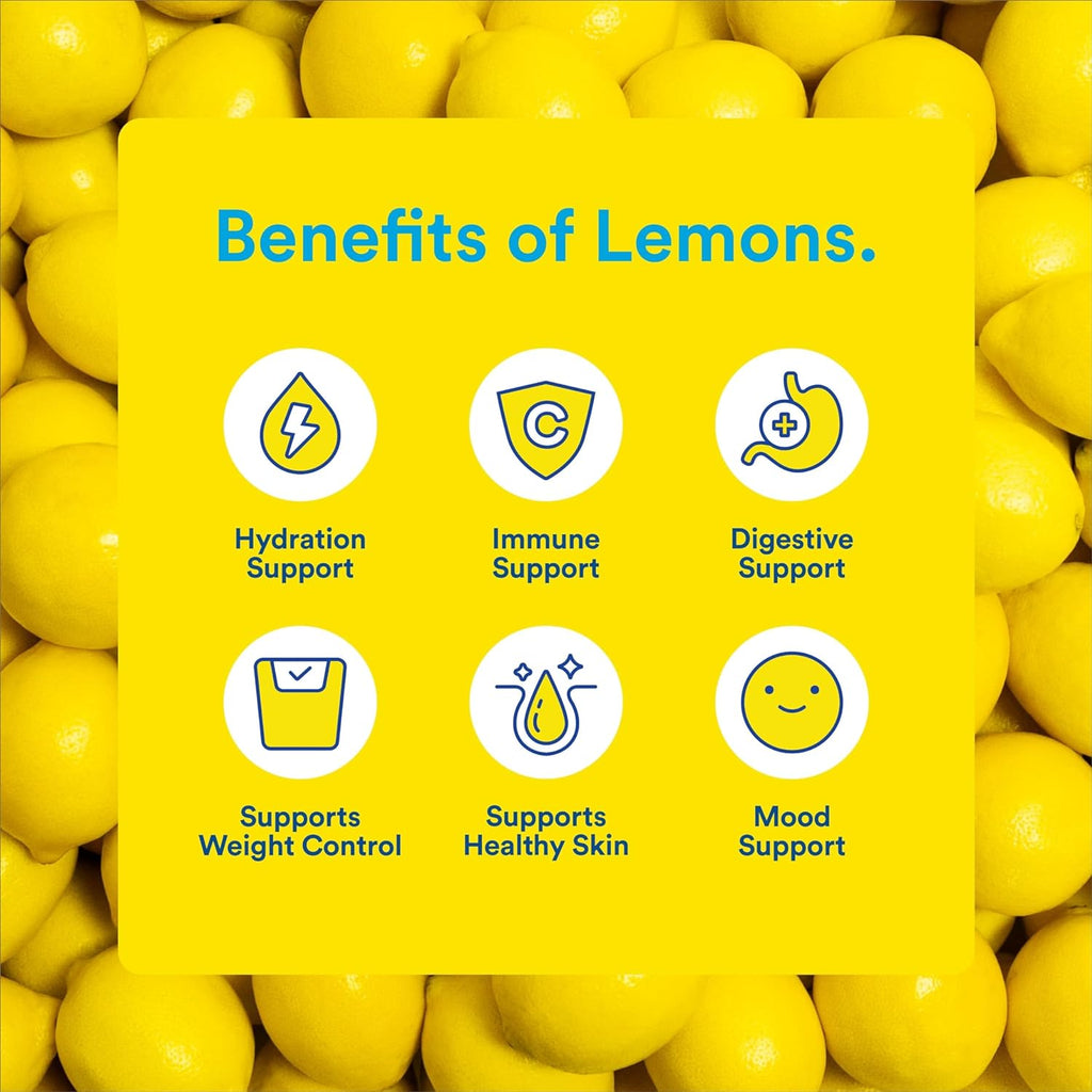 Organic Hydrating Flavored Lemon Water Zero Sugar 15.2 fl oz Bottle (Pack of 12) M832
