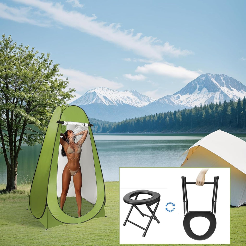Portable Camping Toilet with Pop up Privacy Tent P31156