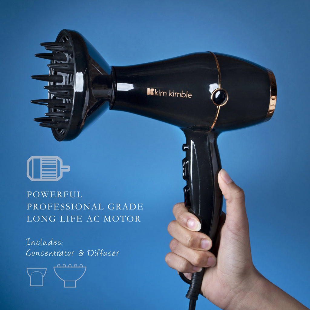 Black 1875W Pro Hair Dryer with Concentrator and Diffuser J83070