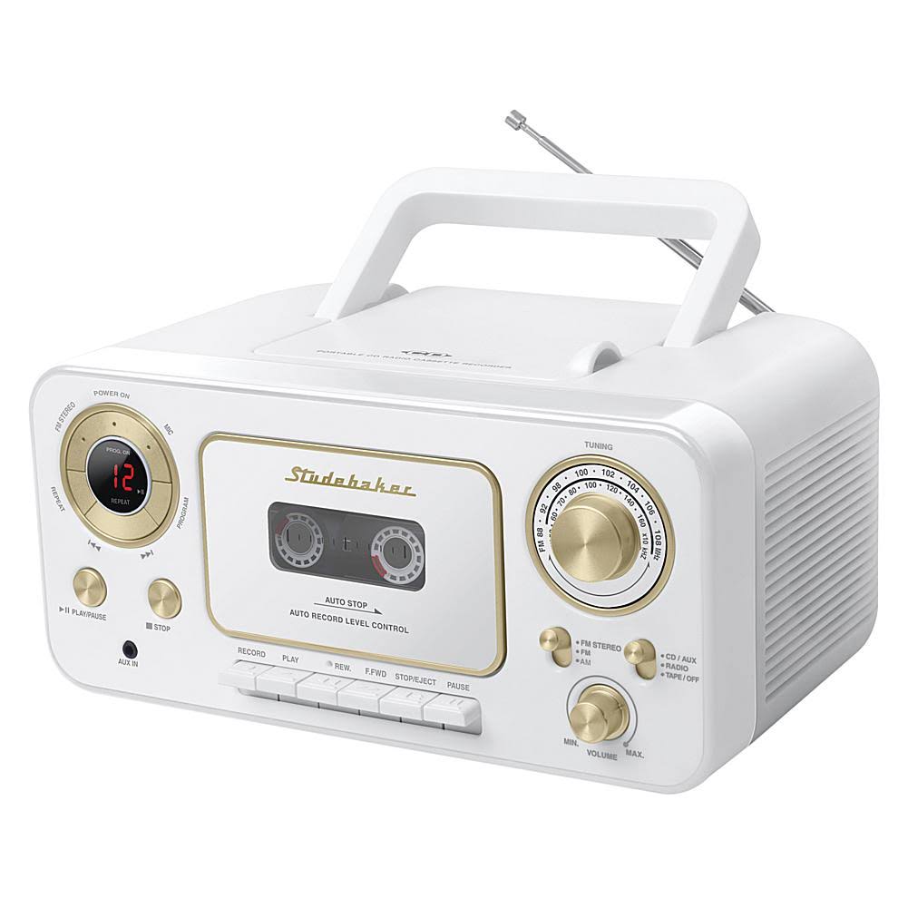 Portable Stereo CD Player with AM/FM Radio and Cassette Player Recorder Teal Silver W399694