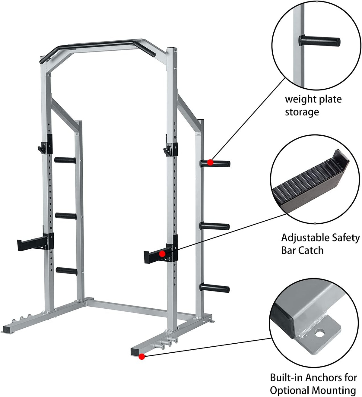 Power Rack Squat Stand Weight Rack with Pull Up Attachment S7060
