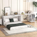 Gray Queen Wood Murphy Bed with Storage Drawer U347902