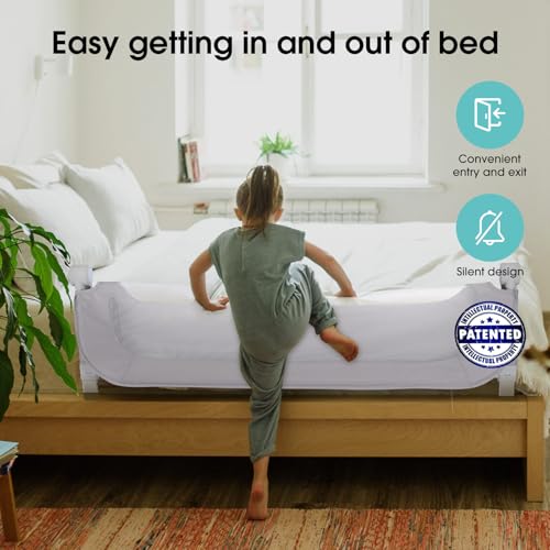 47" Toddler Bed Side Rails for Twin, Full, Queen Bunk Size Bed Swing Down Bedrail R7474