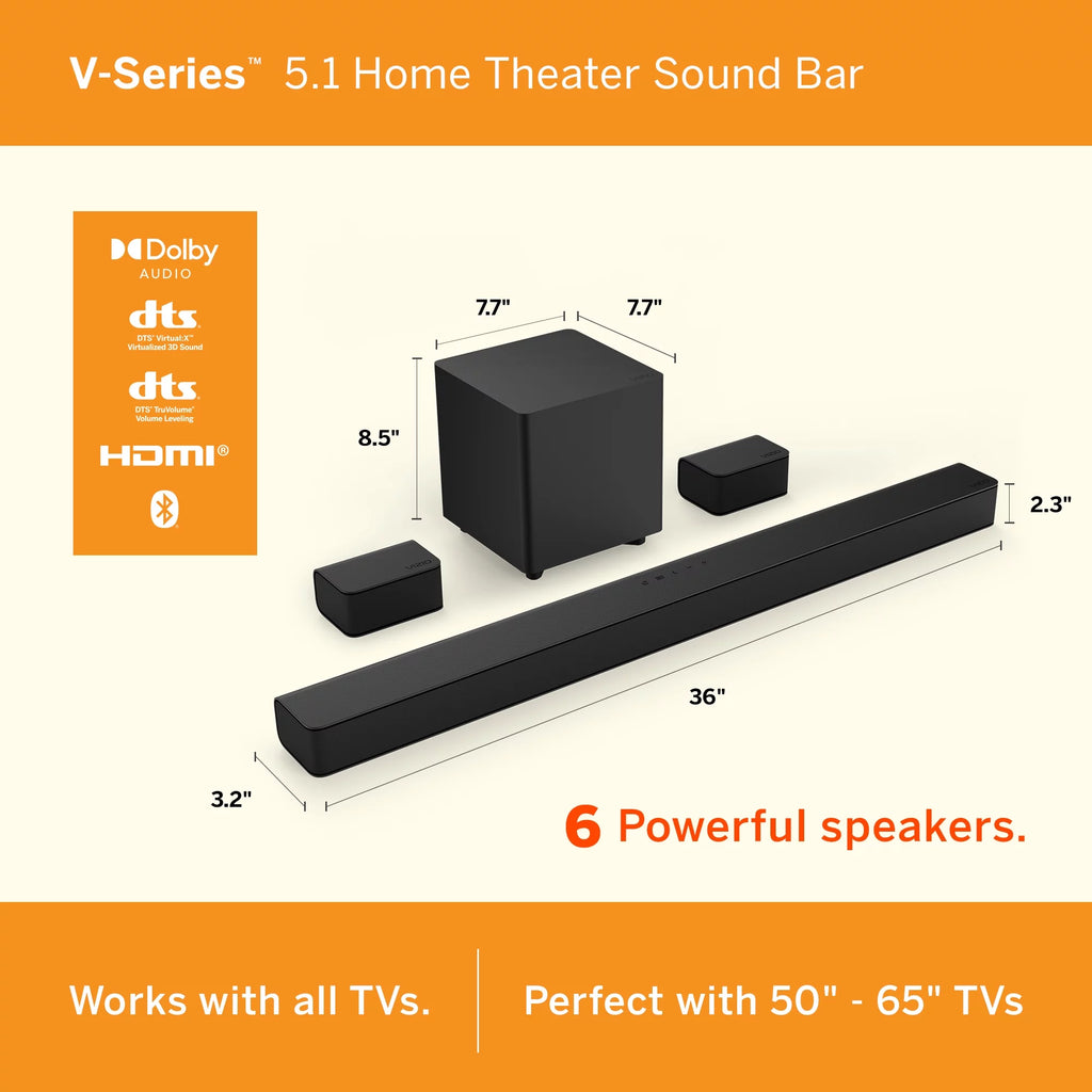 5.1 Home Theater Sound Bar with Bluetooth E2846