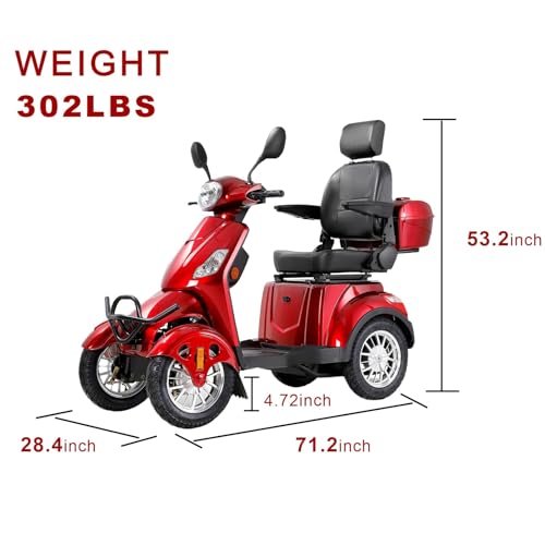 Red 800W All Terrain Heavy Duty Mobility Scooter Q4829