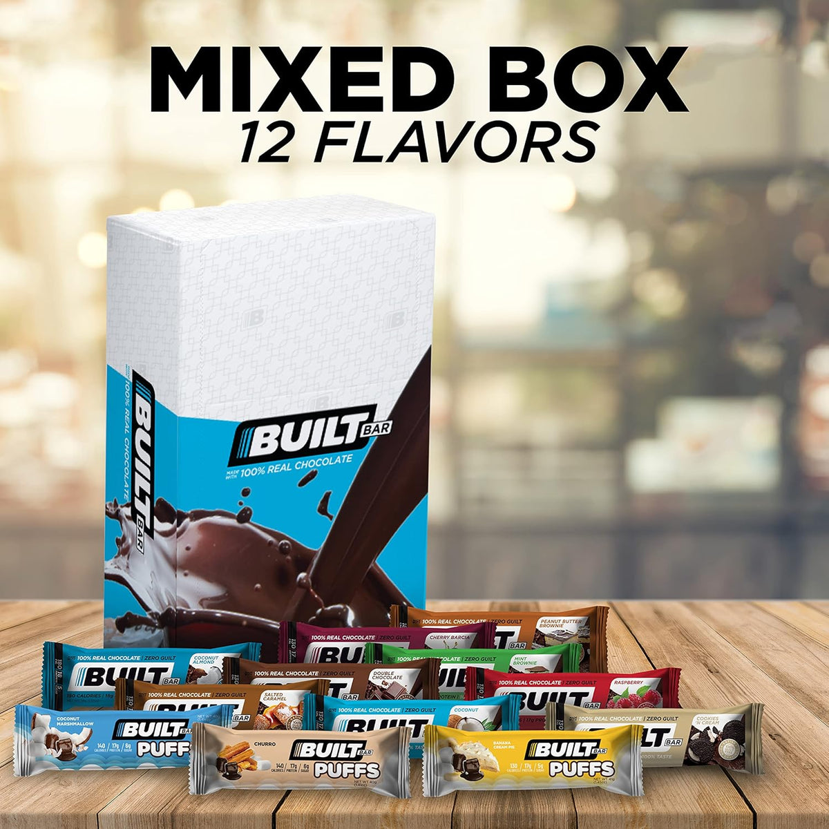 12 Pack High Protein Bars Covered in Real Chocolate Gluten Free A8036