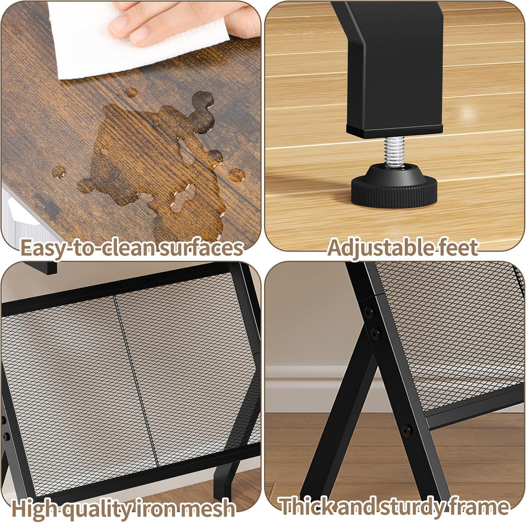 3-Tier Narrow Side Table with Charging Station Y561229