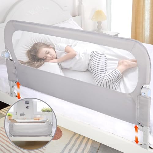 47" Toddler Bed Side Rails for Twin, Full, Queen Bunk Size Bed Swing Down Bedrail R7474