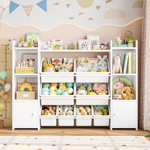 Pink 8 Toy Bins Storage Organizer with Shelf D705