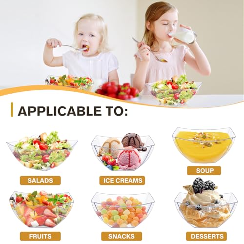 25 Pack 8 oz Clear Plastic Serving Bowls P7512
