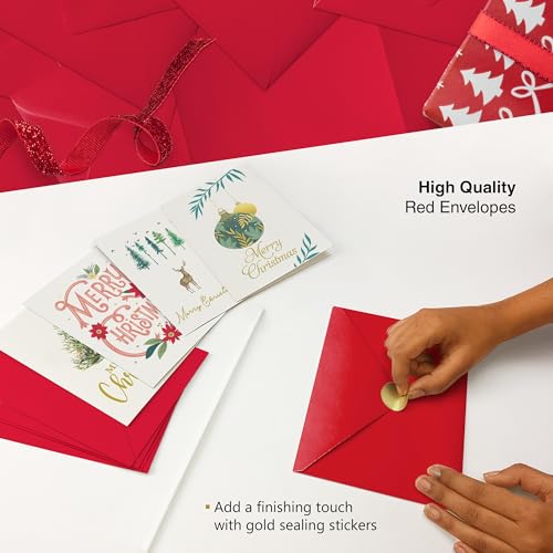 30 Unique Christmas Cards with Envelopes 4x6 and Gold Sealing Stickers Boxed Greeting Cards Set U523867