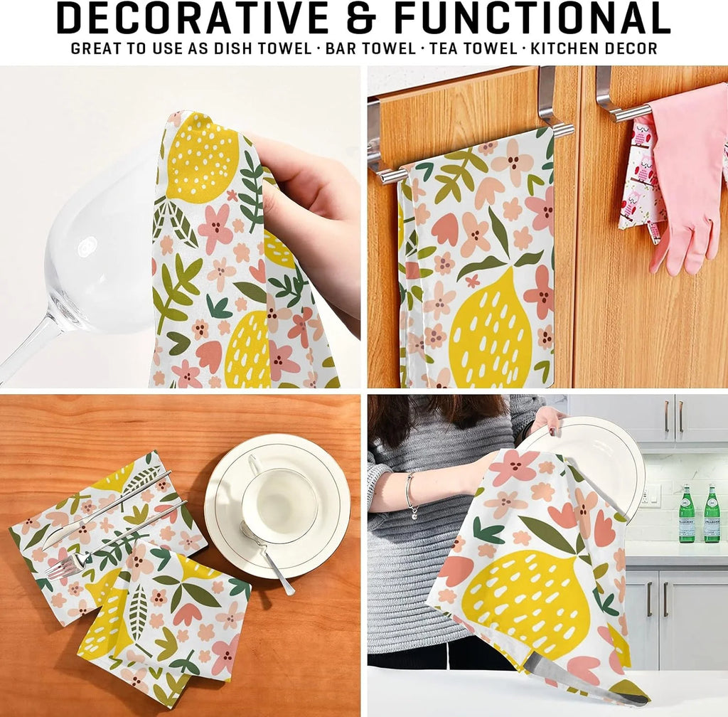 Set of 6 Microfiber Polyester Kitchen Dish Towels 28"x18" V6338