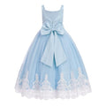 Embroidery Flower Girl Lace Dress Long Gown Tulle Dresses Y47873