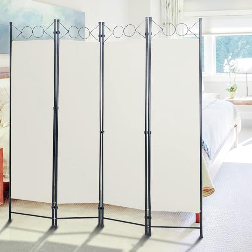 Blue 4 Panel 6FT Room Divider with Steel Frame K190026