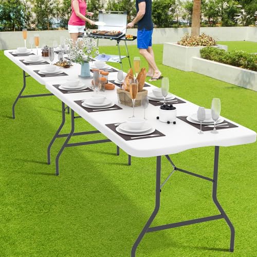 White 6 Foot Heavy Duty Plastic Folding Table M597134