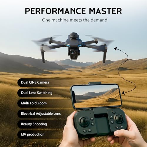 Foldable Drone with Dual 2K Camera, 2 Batteries M4577