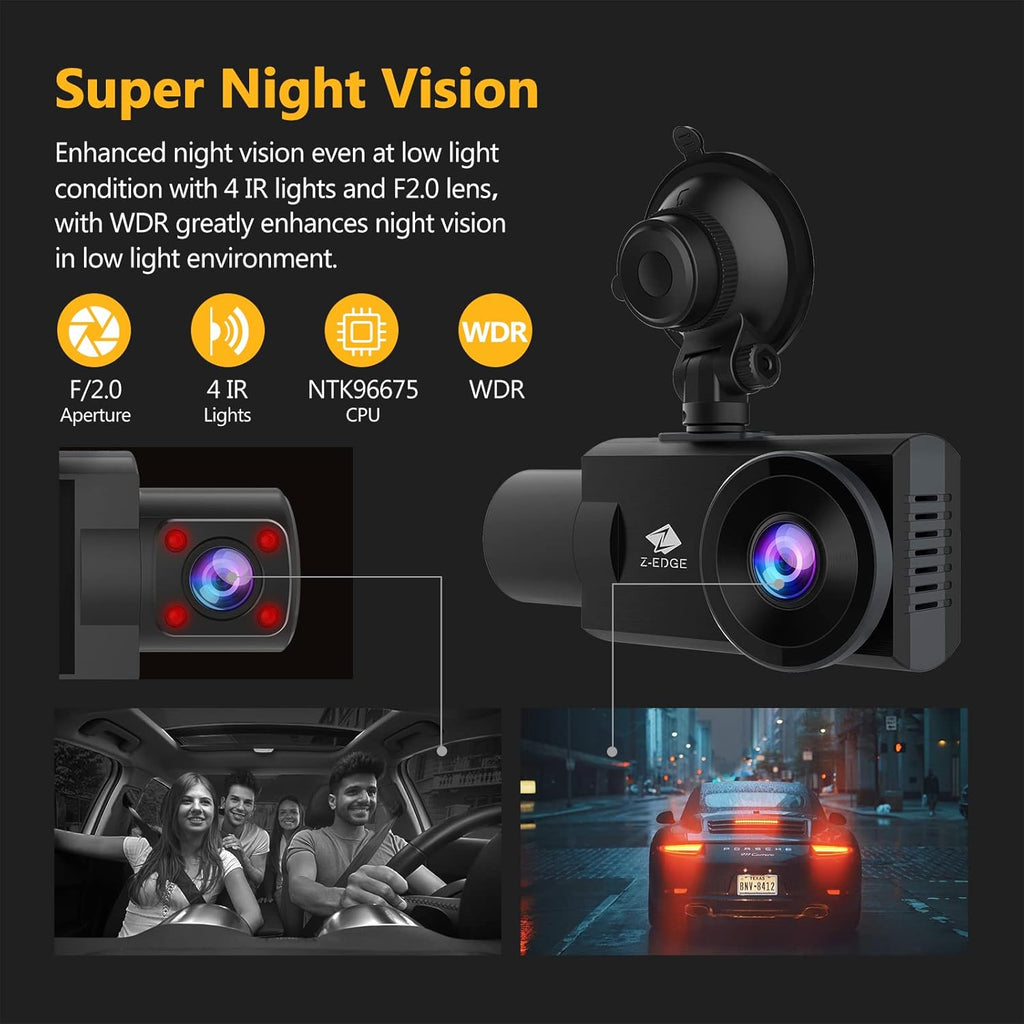 2K+1080P Dual Dash Cam with IR Night Vision X253