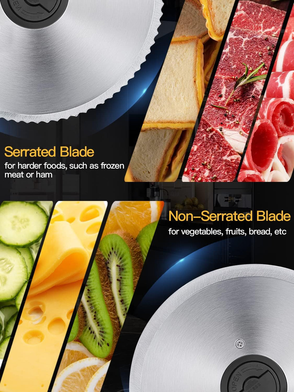 200W Electric Food Slicer with 7.5" Stainless Steel Blades I501900