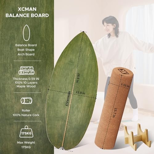 Non Slip Wooden Balance Board with Roller D89849