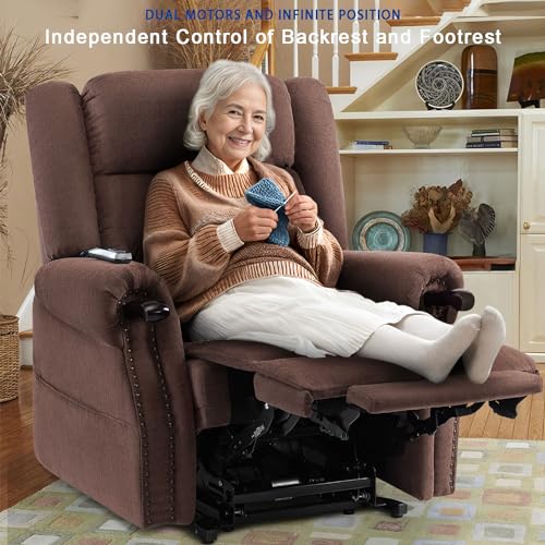 Grey Power Lift Recliner with Massage and Heat M7667