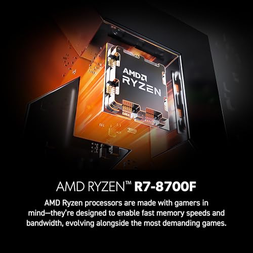 AMD R7-8700F GeForce RTX 5070 32GB DDR5 2TB m.2 NVMe SSD Windows 11 Home Gaming Desktop Y78137