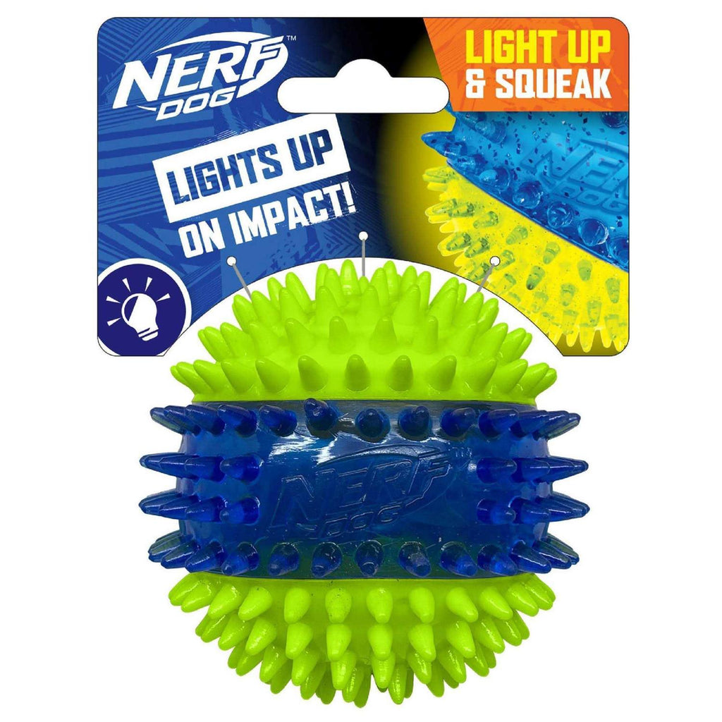 Translucent TPR 3-Part Spike LED & Squeak Ball Dog Toy K462644