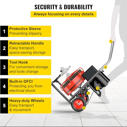 Drain Cleaner Machine with Foldable Handle U9906