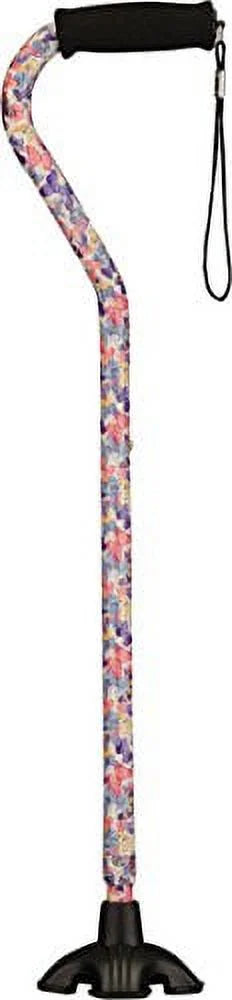 Walking Cane with All Terrain Rubber Quad Tip Base and Carrying Strap D587008